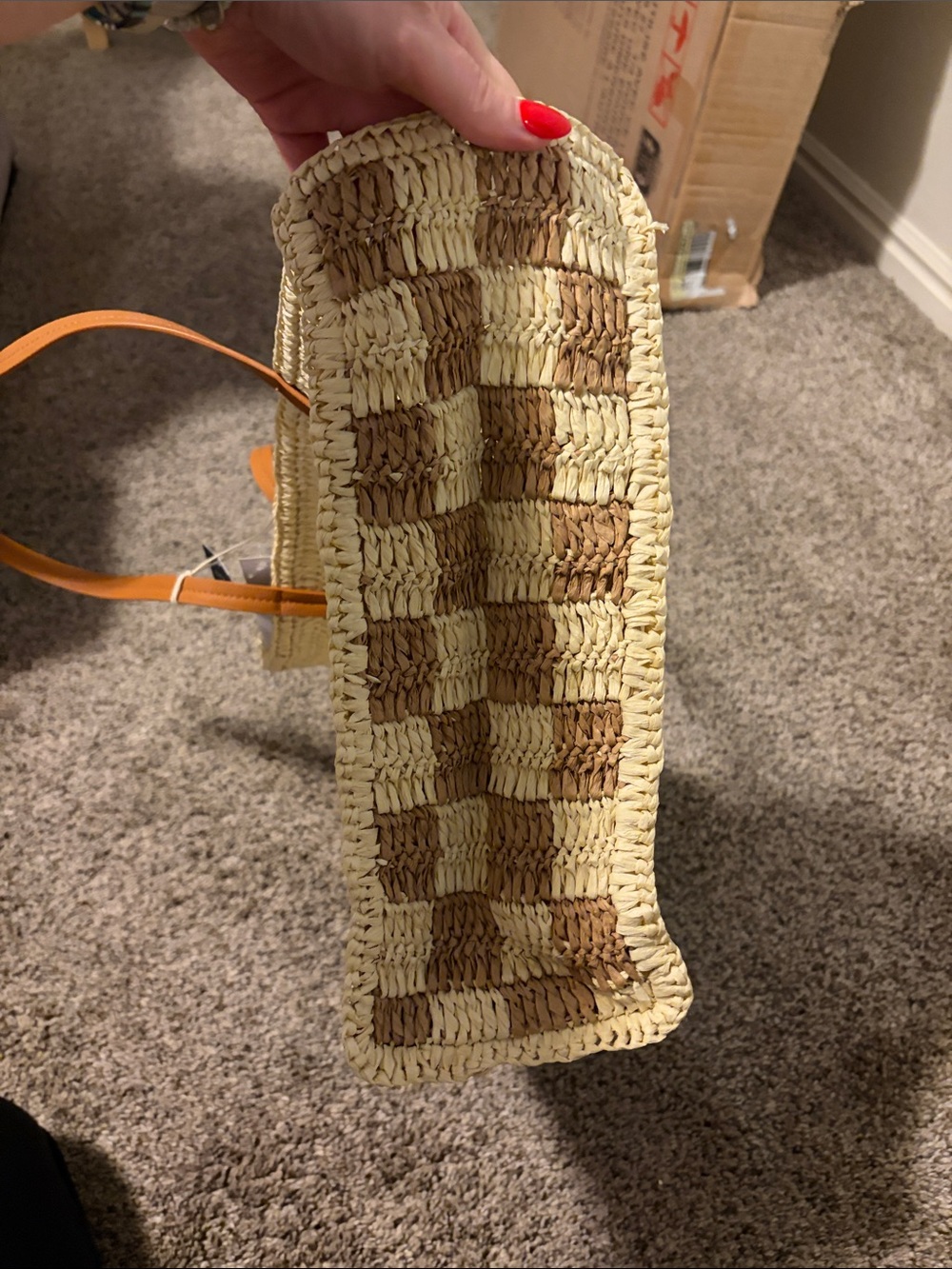 Universal Thread Cream Woven Tote with Tan Handles
